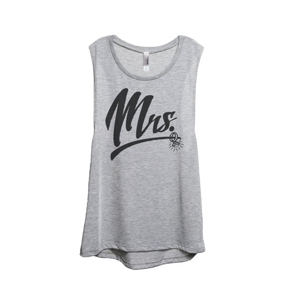 Mrs Loop Ring Women's Fashion Sleeveless Muscle Workout Yoga Tank Top Sport Grey Large
