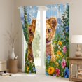 thumbnail image 3 of Manfei Jungle Wildlife Lions Blackout Curtains Set of 2 (52x84 Each),Colorful Flower Floral Window Curtains,Multicolor Natural Botanical Curtains and Drapes For Boys Kids,Luxury Bedroom Decor, 3 of 6