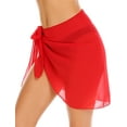 thumbnail image 4 of Women Short Sarongs Beach Wrap Sheer Bikini Wraps Chiffon Cover Ups for Swimwear, 4 of 6