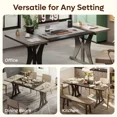 thumbnail image 6 of Bestier 70" Rectangular Dining Table for 6-8 People, Modern Farmhouse Kitchen Table with Sturdy Metal Legs, Large Industrial Wood Table for Family Gatherings, Party & Banquet, Grey, 6 of 8