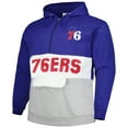 thumbnail image 2 of Men's Fanatics Royal Philadelphia 76ers Big & Tall Anorak Half-Zip Hoodie, 2 of 3