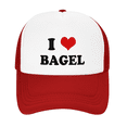 thumbnail image 2 of I Heart Bagel Love Food Funny Trucker Hat Baseball Cap Unisex Red, 2 of 5