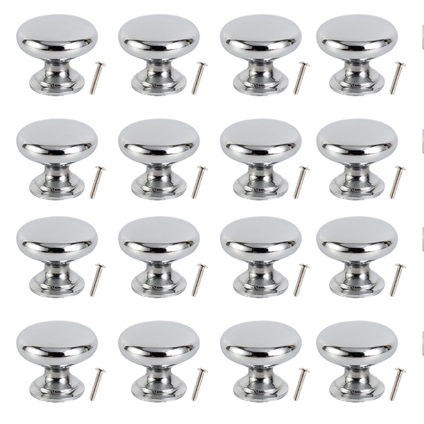 Tzgsonp 16 Pack Knobs, Brushed Nickel Silver with Screws for Dresser Drawer