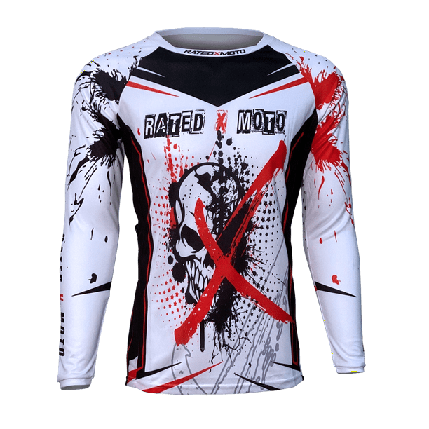 Xtreme Skull Men's Jersey Motocross Red, White by Rated X Moto MX, ATV ...