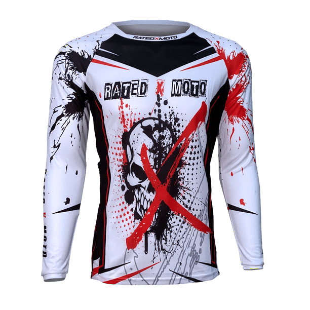 Xtreme Skull Men's Jersey Motocross Red, White by Rated X Moto MX, ATV