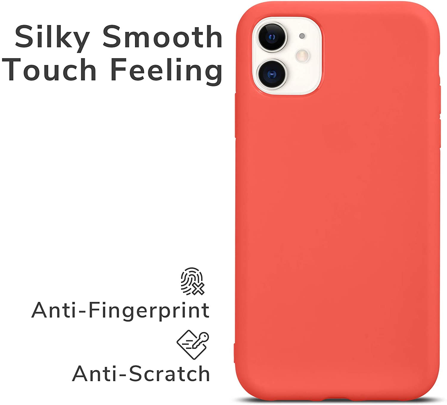 iPhone 11 Case, GMYLE Smooth Gel Silicone Cover Cases Camera