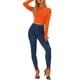 thumbnail image 2 of Camiseta básica recortada ajustada de manga larga casual INSPIRE CHIC para mujer con corte en la parte superior XS naranja, 2 of 5