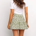 thumbnail image 3 of Modegal Women's Floral Print High Waist Pleated Skater Skirt Ruffle Flared Beach Mini Skirt, 3 of 6