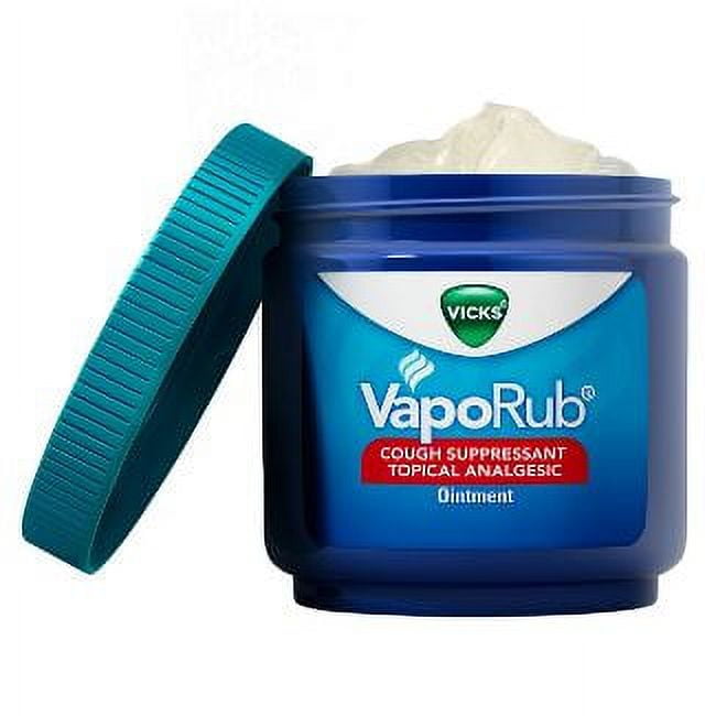 Vicks VapoRub Cough Suppressant Chest and Throat Topical  Analgesic Ointment, Eucalyptus and Menthol Vapor, 3.53 Ounce : Health &  Household