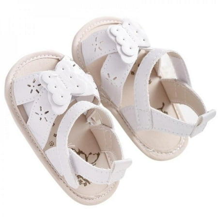 

Baby Girls Butterfly Hollow Pu Leather Soft Shoes Prewalker Beach First Walkers