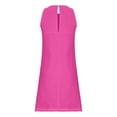 thumbnail image 3 of UPPADA Summer Dress for Women Cotton Linen Crew Neck Solid Basic T-Shirts Dress Casual Sleeveless Midi Dresses with Pocket Pleated Swing Tank Sundress Hot Pink,M, 3 of 6