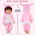 thumbnail image 4 of AmaMary 22-23 inch Pink Bunny 3-Piece Cotton Doll Outfit Set with Pants, Top & Jacket, Dress-Up Party, Birthday Celebration, Christmas Present, Fun for Kids, 4 of 5