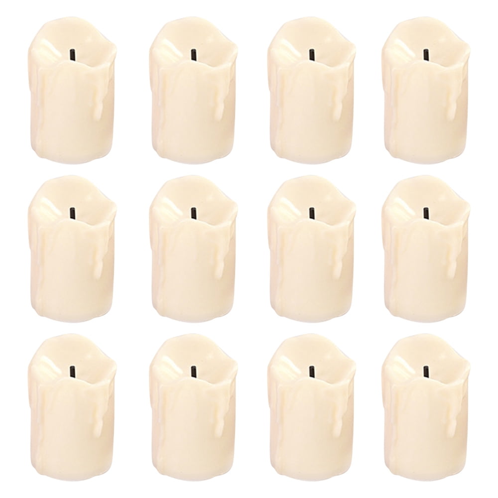 Walmeck 12pcs YK5015 Flameless LED Candle Light Bright Flickering Bulb Battery Operated Tea Light with Realistic Flames Fake Candle for Birthday/Wedding /Christmas