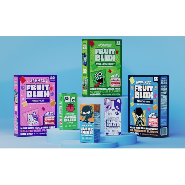 FUNKY FRUIT - aya 3 pack) FruitBlox Aphmau Mixed Fruit Snacks, 22 Count