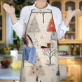 thumbnail image 5 of Beige Christmas Tree Pattern Apron-Garden Aprons for Women with Pockets-Cotton Linen Waterproof Kitchen Cooking Gardening Aprons Adjustable for Kitchen,Cooking,BBQ and Salon 33"x27", 5 of 7