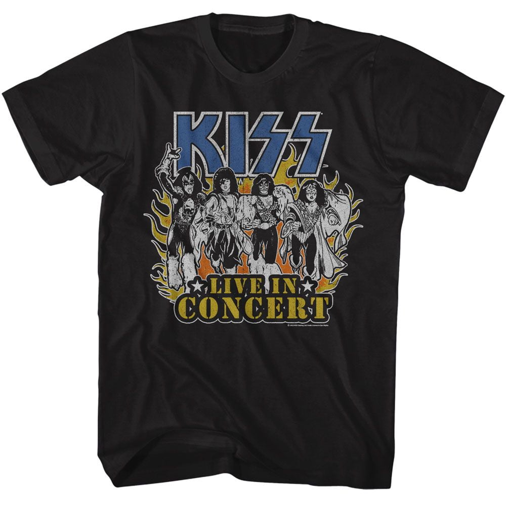 Kiss Unisex T-Shirt: Alive in '77 (Noir) Size M