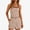 Beige, variant on Carlikeit Women's 2 Piece Striped Lounge Set with Spaghetti Strap Tank Top and High Waist Wide Leg Shorts with Pockets