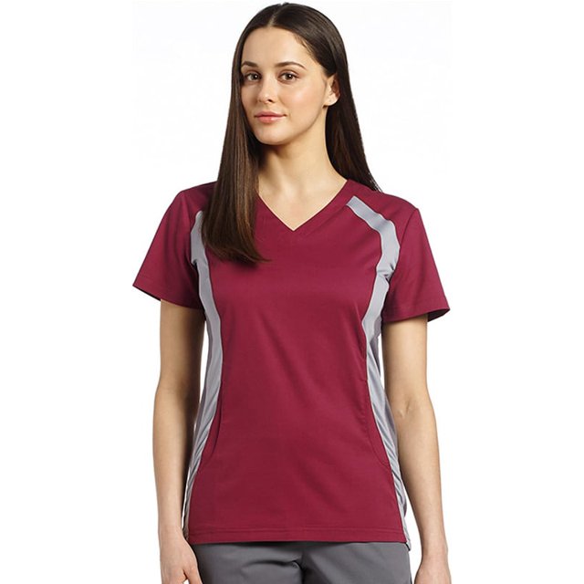 allure by white cross women's v-neck side panel solid scrub top