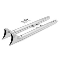Chrome 33" Slip on Fishtail Mufflers Exhaust Pipes for Harley Softail Heritage Fat Boy