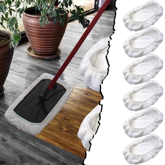 6 Pack Fiber Cloth Mop Pads for Cotton 15x8 Inches