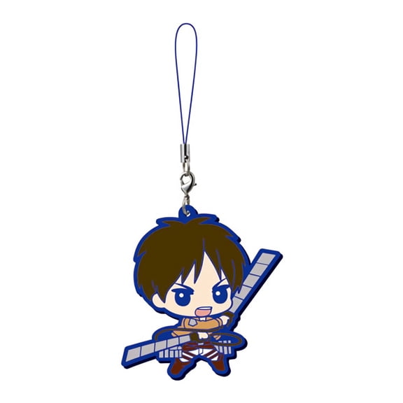 Attack On Titan Rubber Mascot Series Eren Yeager Rubber Trading Strap