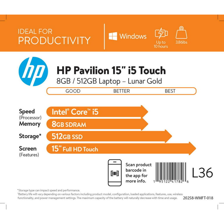 Ordinateur portable HP Pavilion 15-EG0070 15,6 tactile 8 Go 512 Go Intel  Core i7-1165G7 X4 2,8 GHz, Lunar Gold - Sodishop Côte d'Ivoire