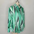 thumbnail image 4 of Blusas De Verano Blusas básicas de rayas verticales Camisa de corte holgado Traje diario para damas (Verde XL) Cgtredaw para Mujer Verde T S, 4 of 8