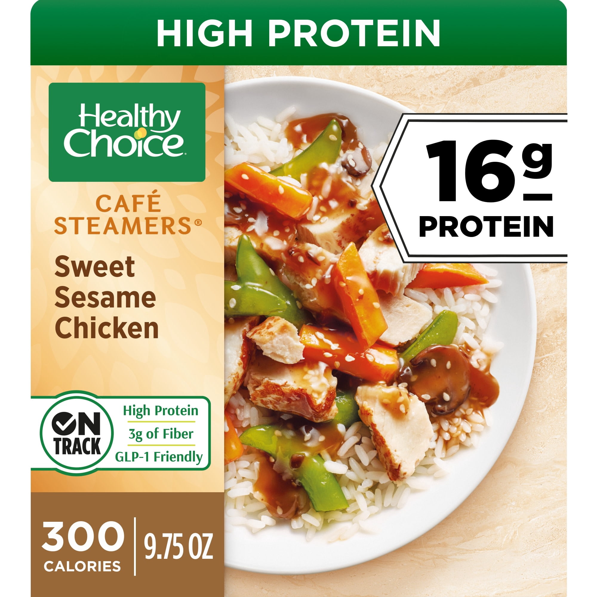 Healthy Choice Cafe Steamers Sweet Sesame Chicken, High Protein Frozen Meal, 9.75 oz. Bowl