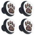 thumbnail image 2 of 4 Pcs Animal Paw Prints Knobs for Kitchen Cabinet Cupboard Dresser Bookcase Drawer Pulls Handles Round Home Decor, 2 of 8