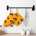 thumbnail image 7 of DouZhe Oven Mitts and Pot Holders Sets, Happy Halloween Pumpkin Face Prints Non-Slip Heat Resistant Kitchen Oven Silicone Glove, 7 of 7