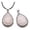 A, variant on Gold Stone Pendant Necklace for Women, Chunky Statement Dainty Heart Oval Natural Gemstone Dangle Necklaces Wedding Prom Accessories Fashion Jewelry Gift