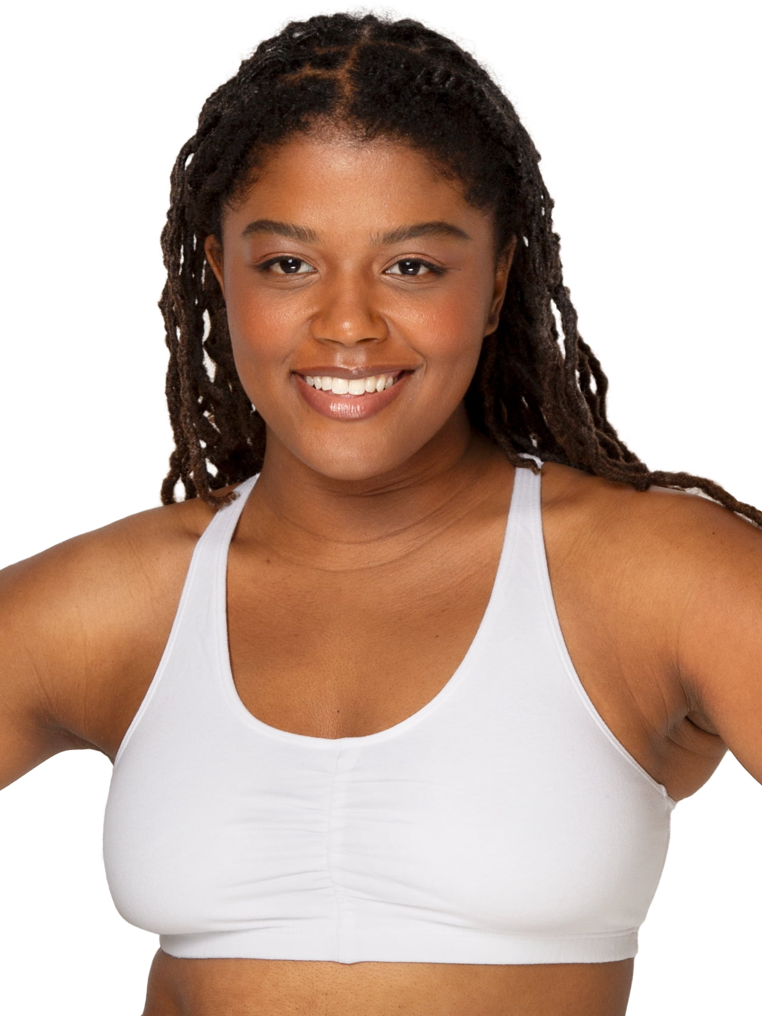 Fruit of the Loom Women's Shirred Front Racerback Sports Bra, Style-90011, 3-Pack