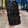 thumbnail image 4 of Water Ripple Pattern Case for iPhone 15 Pro Max Soft TPU Shockproof Camera Protective Back Cover for Women Girl Curly Wave Frame Phone Case for iPhone 15 Pro Max 6.7 Inch Black, 4 of 13