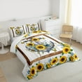 thumbnail image 3 of Manfei Rustic Flower Sunflower Bedding Comforter Set,Ship Anchor Twin Comforter Sets,Yellow White Bedding Set For Girls Boys,Super Cozy Room Decor,2 Pieces, 3 of 8