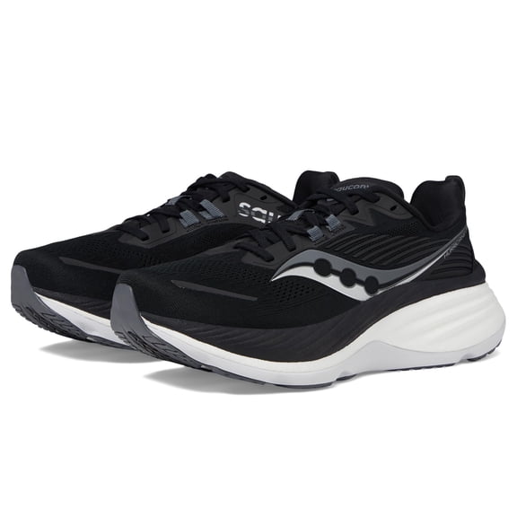 Saucony Women's Hurricane 24 Sneaker, Black/Carbon, 11 Wide
