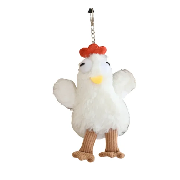 White Chicken Plush Toy-5'' Funny Chicken Stuffed Animal Toy/Christmas Easter Basket Gift Toy