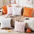 thumbnail image 4 of Jewlalo Halloween Throw Pillow Covers 18x18 Set of 2, Spooky Ghost White Decorations Pillow Cases Soft Plush Faux Fur Wool Couch Cushion Case for Couch Bed Sofa Living Room Home Decor, 4 of 7