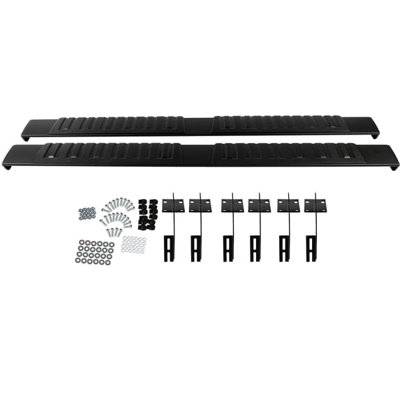 ECCPP Running Boards Fit 1999-2016 For Ford F-250 Super Duty,1999-2016 For Ford F-350 Super Duty,2009-2014 For Ford F-450 Super Duty Crew Cab Pickup 4-Door Steps Nerf Bars Black Aluminum Alloy