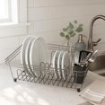 thumbnail image 3 of Oggi Compact Dish Drying Rack - Black Steel Drain, 3 of 7