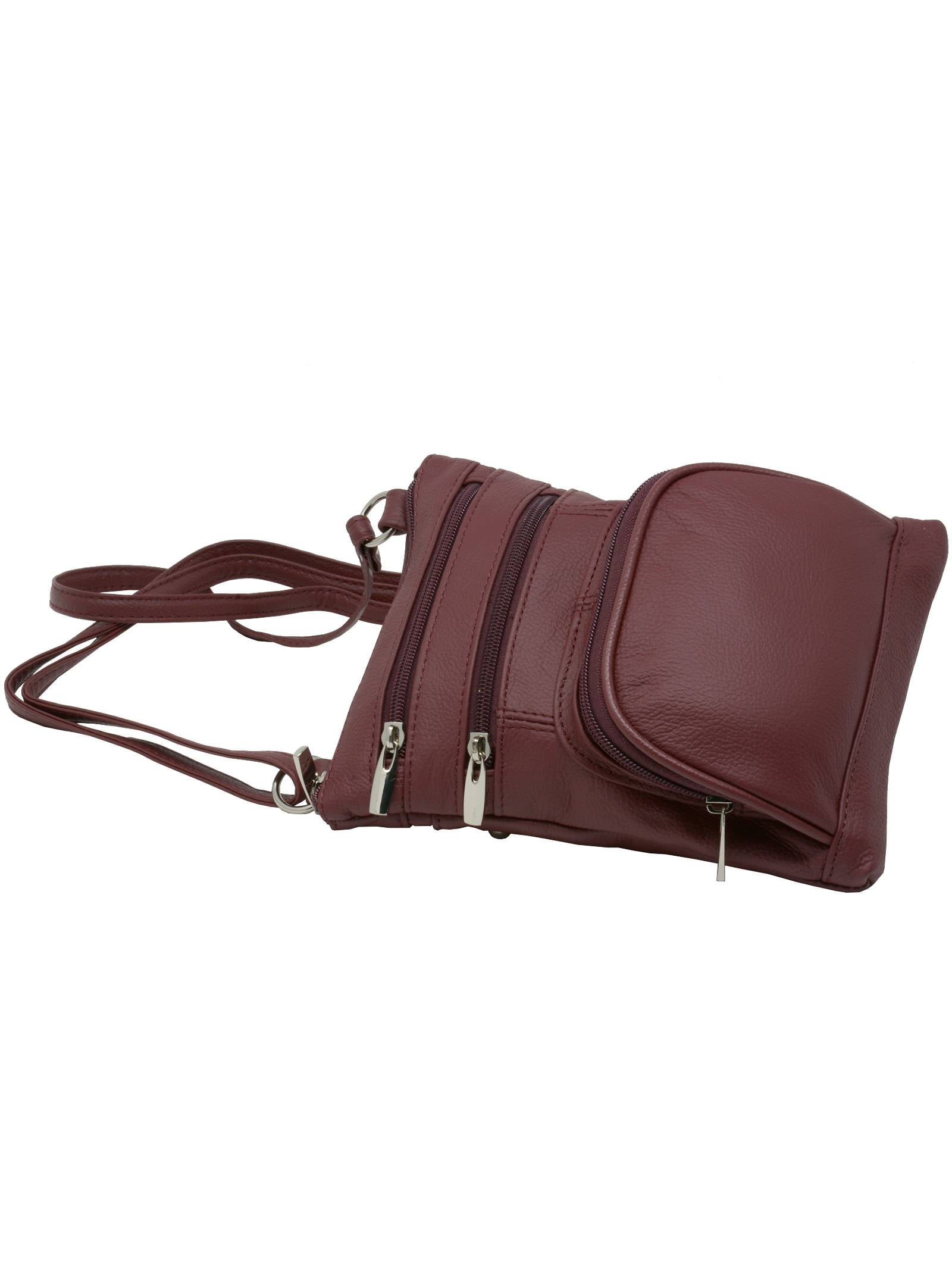 Wallet shoulder bag ポーチ付き／ブラウン Leather Shoulder Bag Handbag Purse Cross Body Organizer Wallet