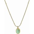 thumbnail image 1 of Women's Green Stone Necklace,Charm 18k Gold Plated Stainless Steel Snake Chain Jewelry Bling Drop Pendant Choker Necklaces for Girls, 1 of 4