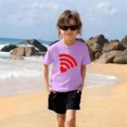 thumbnail image 6 of Kids' Cotton T-Shirt for Girls | Cute Purple Short Sleeve Graphic Tee with WiFi Heart | Soft Casual Valentine's Day Top,Size 7 T, 6 of 9