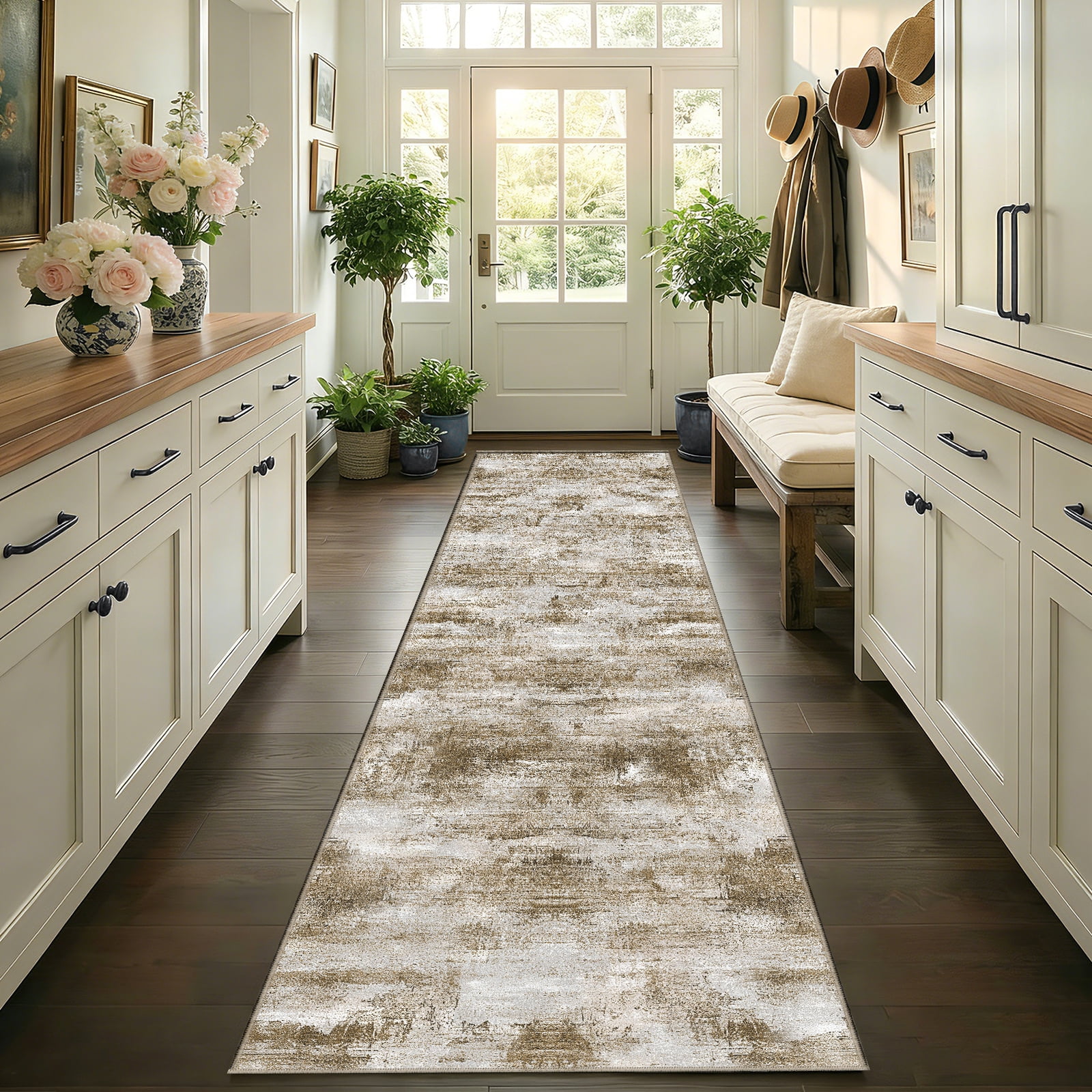 2'x8' Kitchen Runner Rug,Non-Slip Entryway Runner Laundry Rug,Boho Indoor Machine Washable Hallway Runner Rugs Throw Carpet for Living Room Bedroom Dining Room Hallway Kitchen
