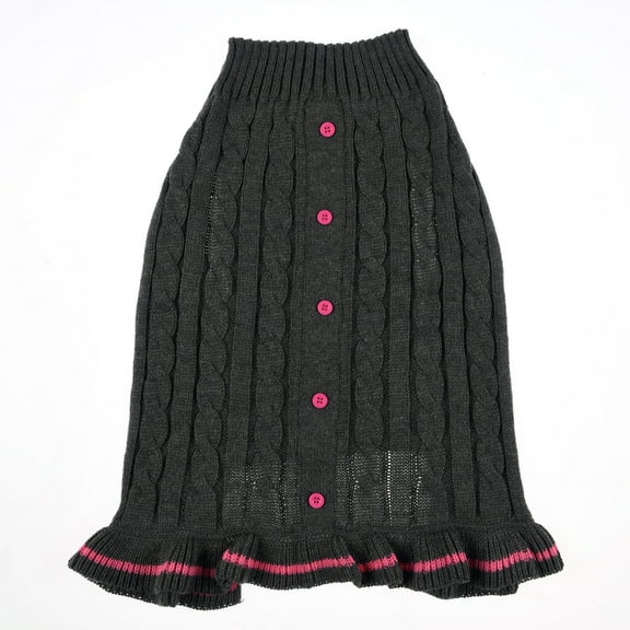 Vibrant Life Gray Wavycable Dog Sweater, XXS