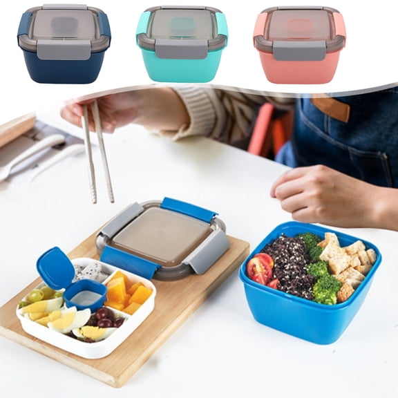 sruoe Bento Box, Lunch Boxes for Adults, bento box lunch, Portable Leakproof Heated Bento Container, Microwave Safe Heated Lunch Boxes for Storage Home Office Work Study, Plastic