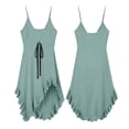 thumbnail image 4 of LNWUY Womens Summer Dresses Deep V Spaghetti Strap Dresses Split Ruffle Short Sundresses Elegant Night Party Dress Trendy Blue L, 4 of 9