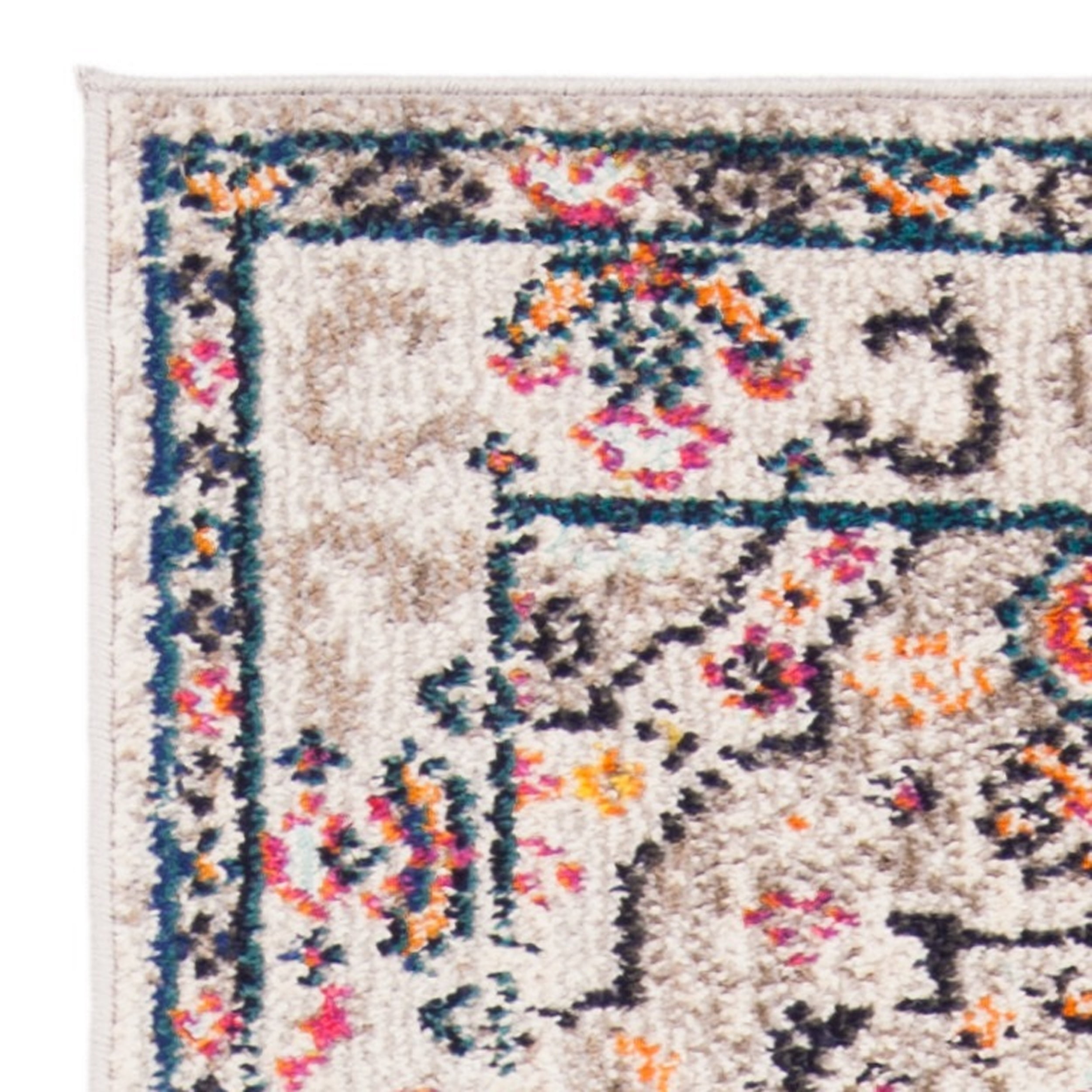 SAFAVIEH Madison Trenton Vintage Traditional Runner Rug, Grey/Blue, 2' x 8'