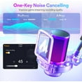 thumbnail image 2 of WarmHavenUSB Gaming Microphone with Noise Cancellation, RGB Condenser Microphone for Streaming, Podcasts, Twitch, YouTube, Discord, PC, Computer, Mac, PS4, PS5, DGM20S Purple, 2 of 16