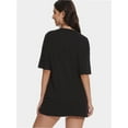 thumbnail image 3 of Women's Oversized T Shirt Crewneck Solid Short Sleeve Baggy Tees, 3 of 4