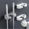 thumbnail image 5 of Broom Holder Wall Mount Broom Organizer Mop and Broom Storage Tool Rack No Drilling Anti Slip Mop Hanger for Home Kitchen Garden Tools (White), 5 of 5